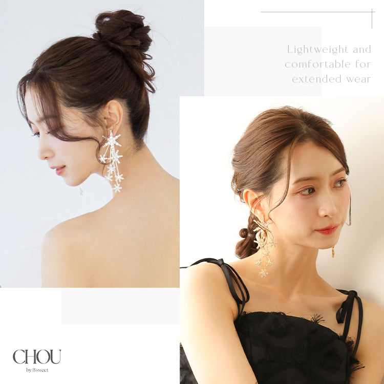 【ac280mo】スターモチーフ ロングピアス