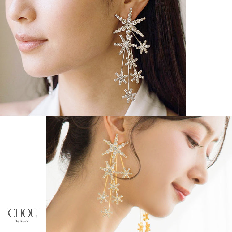 【ac280mo】スターモチーフ ロングピアス