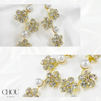 【ac282mo】フラワーパールピアス