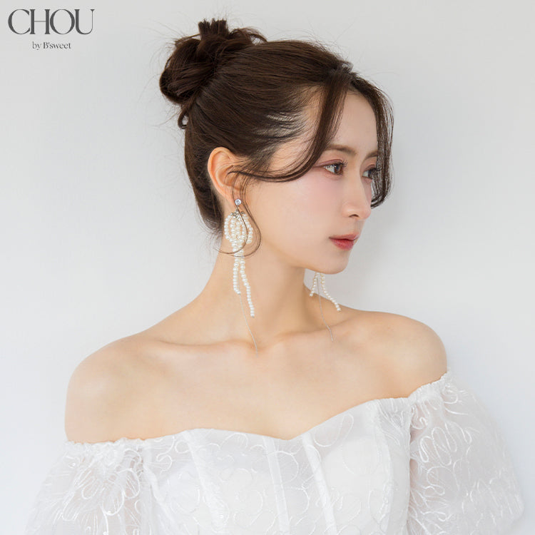 【ac286mo】パールタッセルピアス