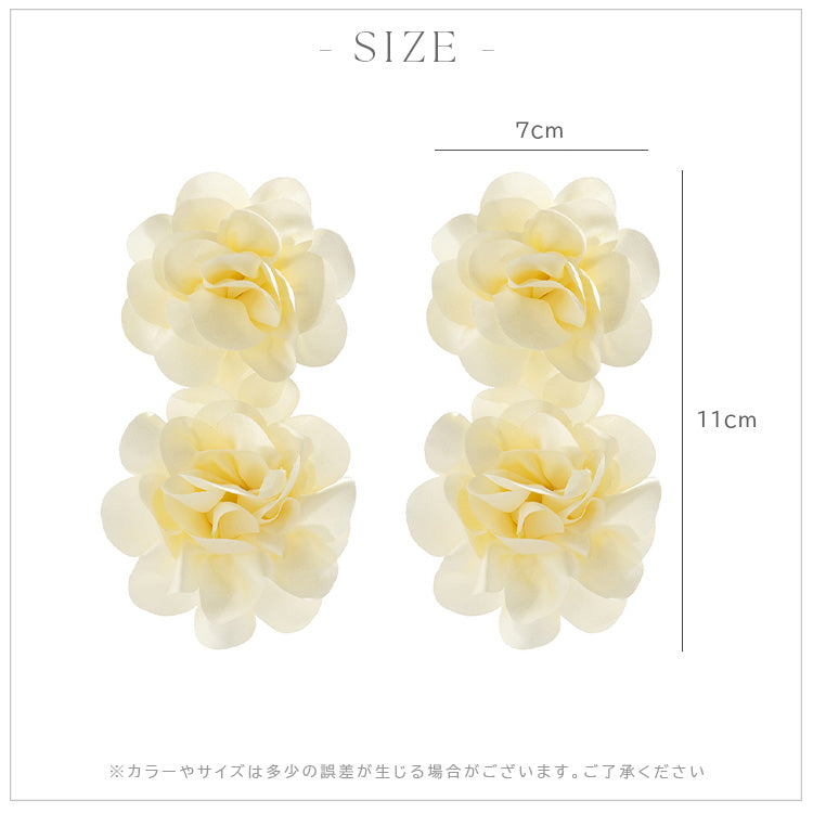 ボヘミアンフラワー大ぶりピアス