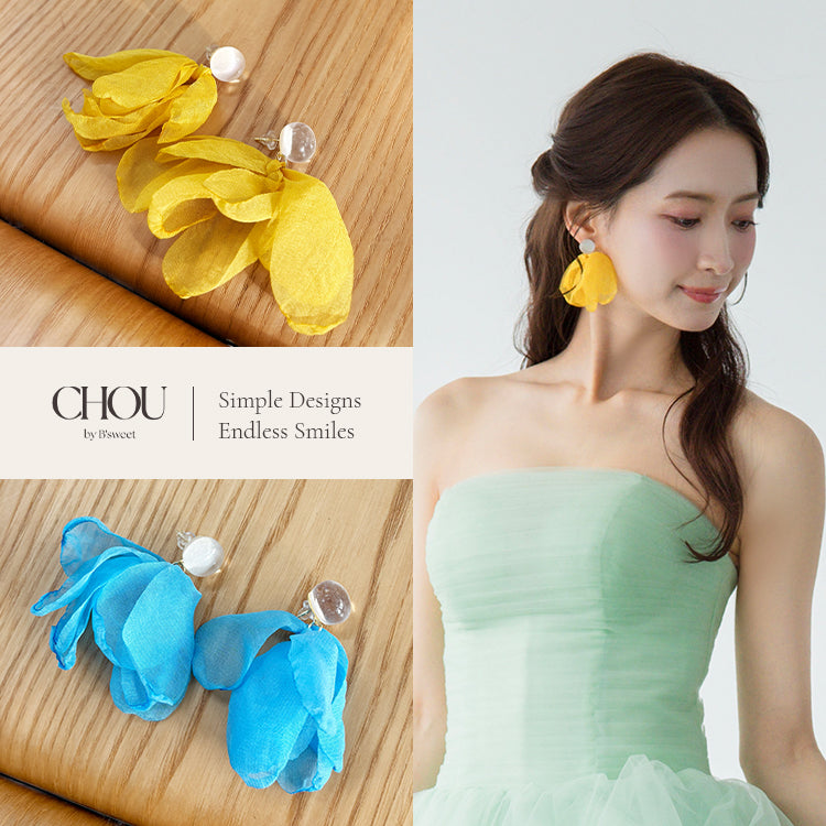 【ac289mo】シフォンブルーミングピアス