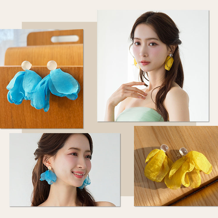 【ac289mo】シフォンブルーミングピアス