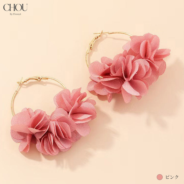 【ac290mo】リングフラワーピアス