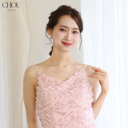 【ac292mo】パールフラワー ロングピアス