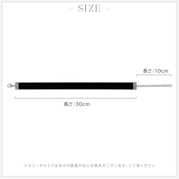 【ac296mo】ブラックベルベットチョーカー ネックレス