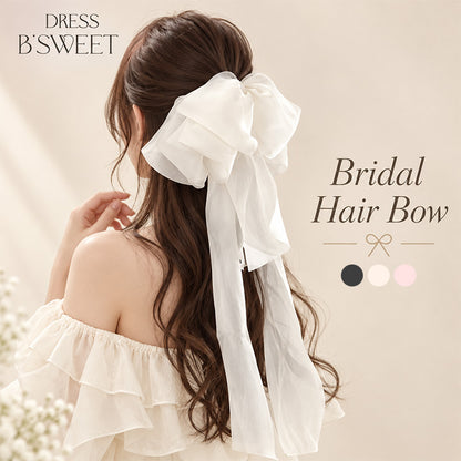 【ac300mo】ビッグリボンヘアクリップ ロングリボン 3カラー