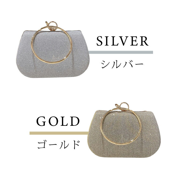 【bb75】グリッターがま口パーティバッグ