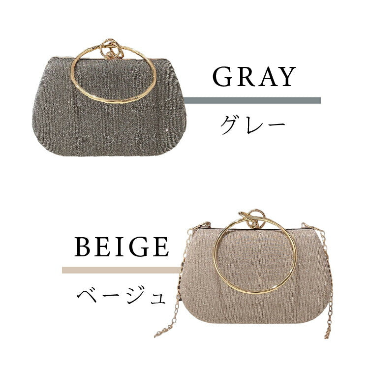 【bb75】グリッターがま口パーティバッグ