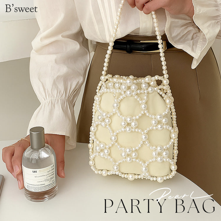 【bb87vn】ビーズミニハンドパールバッグ