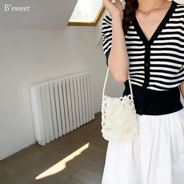 【bb87vn】ビーズミニハンドパールバッグ