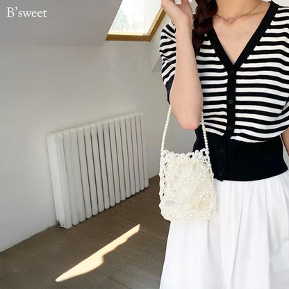 【bb87vn】ビーズミニハンドパールバッグ