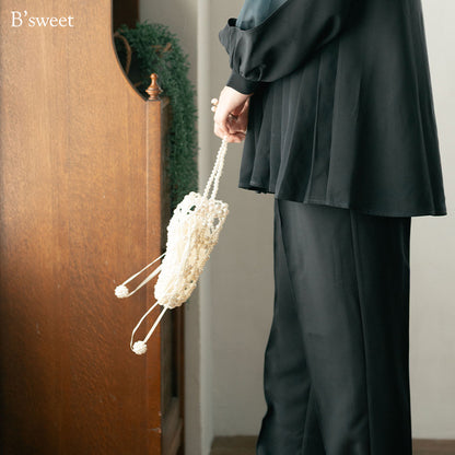 【bb87vn】ビーズミニハンドパールバッグ