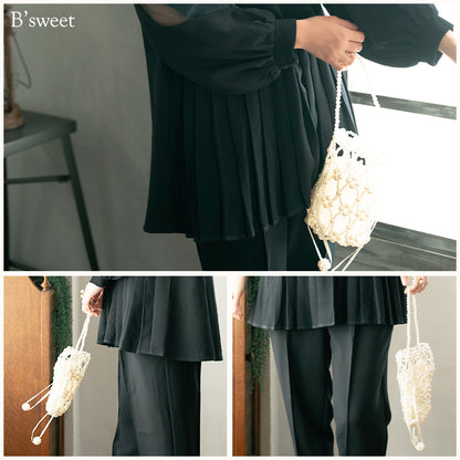 【bb87vn】ビーズミニハンドパールバッグ