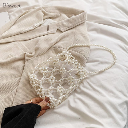 【bb87vn】ビーズミニハンドパールバッグ