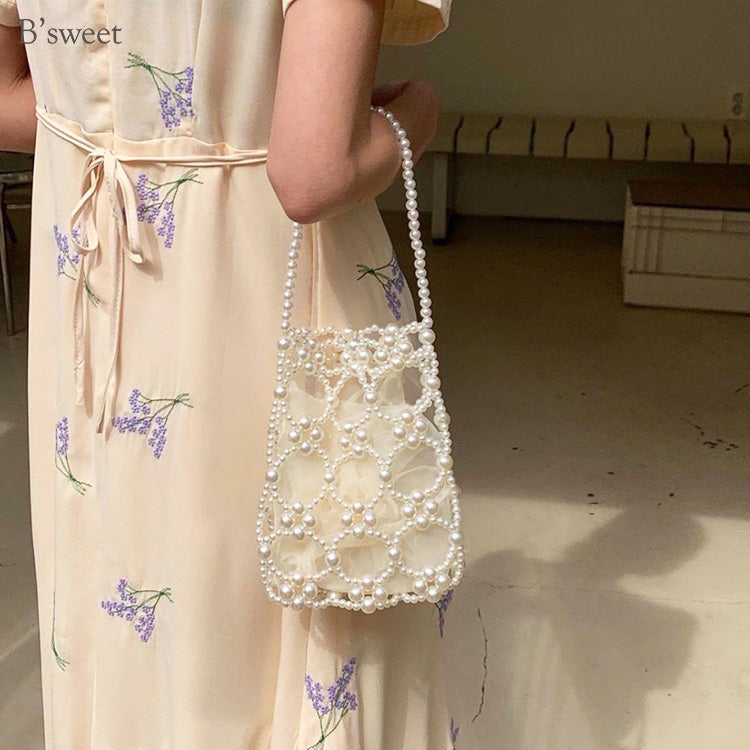 【bb87vn】ビーズミニハンドパールバッグ