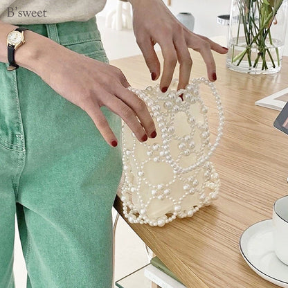 【bb87vn】ビーズミニハンドパールバッグ