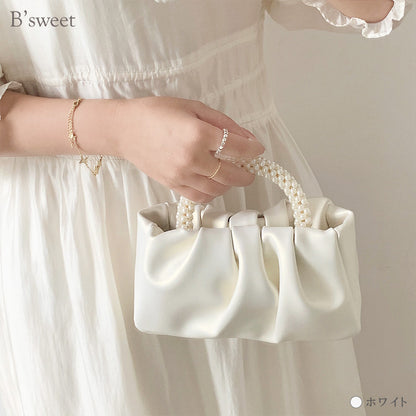 【bb88vn】2wayパールハンドルミニバッグ