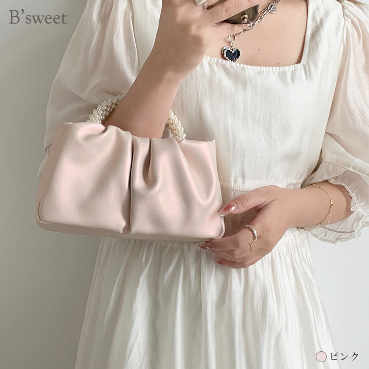 【bb88vn】2wayパールハンドルミニバッグ