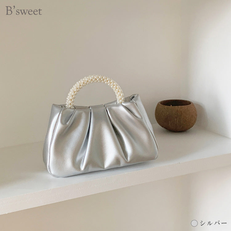 【bb88vn】2wayパールハンドルミニバッグ