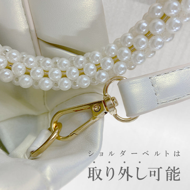 【bb88vn】2wayパールハンドルミニバッグ