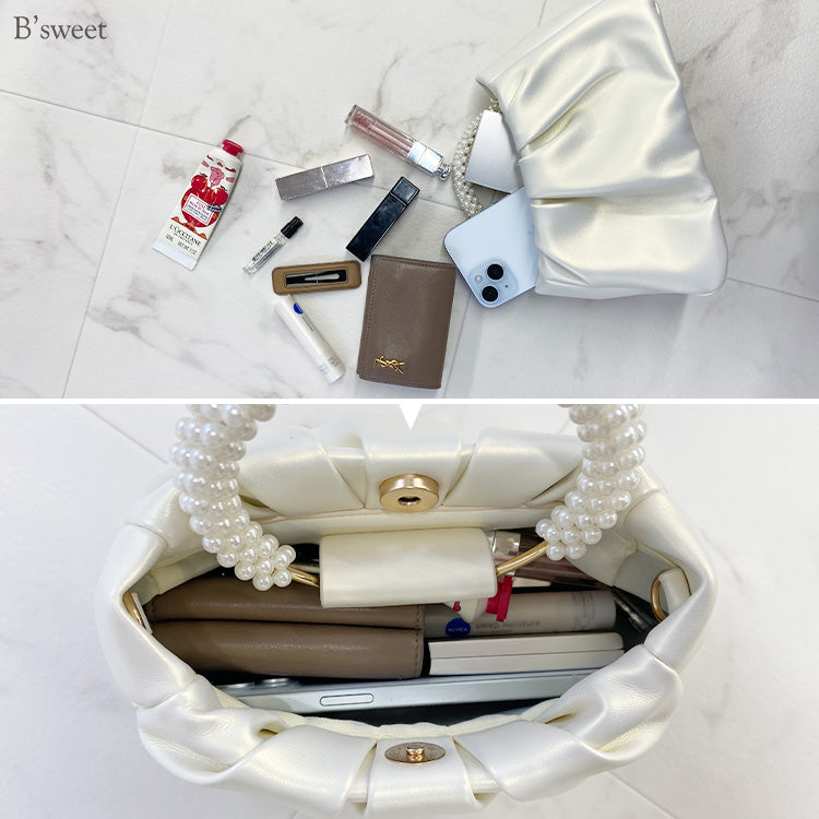 【bb88vn】2wayパールハンドルミニバッグ