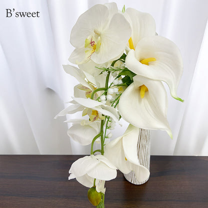 【 flo165bm】クンシラン 造花ブーケ　ホワイト