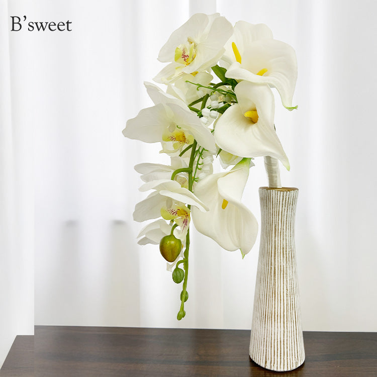 【 flo165bm】クンシラン 造花ブーケ　ホワイト