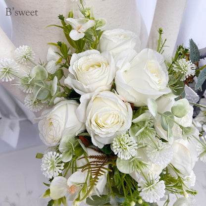 【flo166bm】ミックスフラワーブーケ　ホワイト