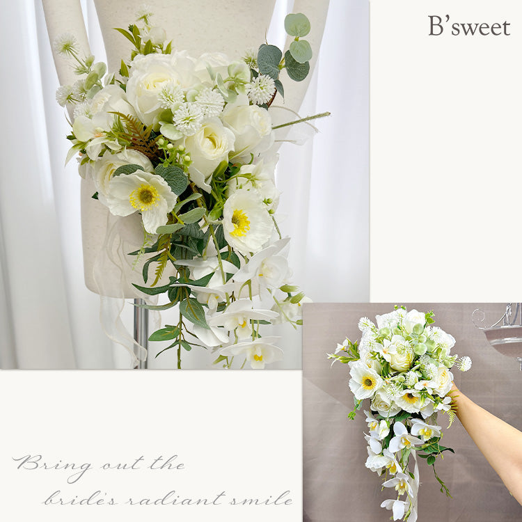 【flo166bm】ミックスフラワーブーケ　ホワイト