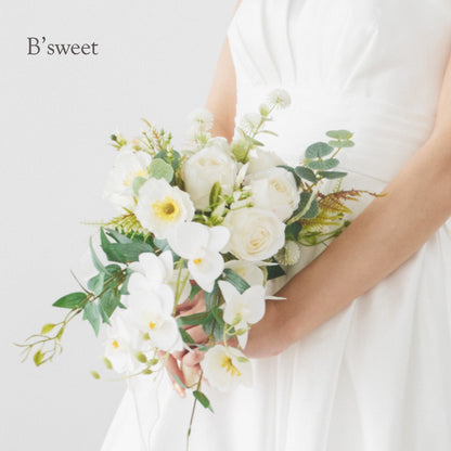 【flo166bm】ミックスフラワーブーケ　ホワイト
