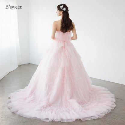 【kd141yi】ボリュームチュールティアードカラードレス　プリンセスライン