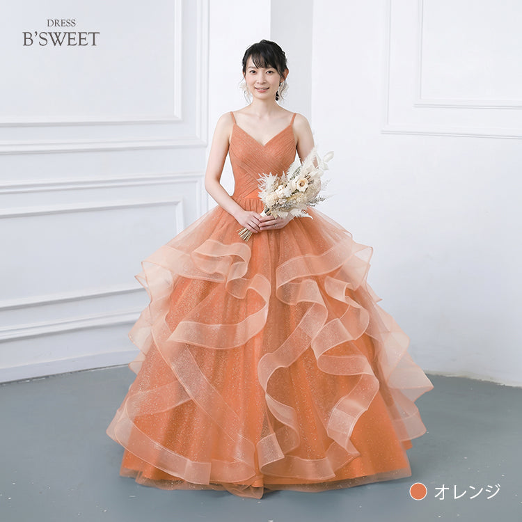 【kd152lk】アシンメトリーラメチュールドレス　プリンセスライン