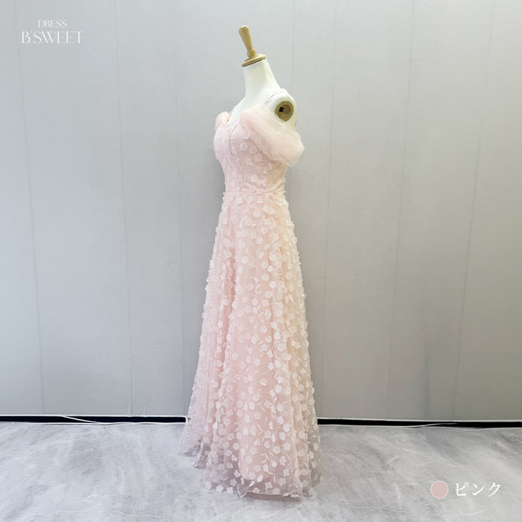 【kd164jx】2wayフラワーモチーフドレス　Aライン