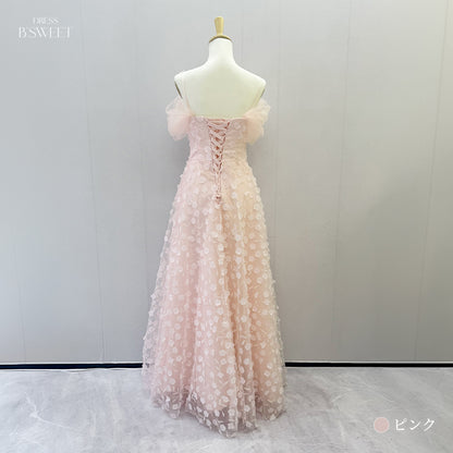 【kd164jx】2wayフラワーモチーフドレス　Aライン