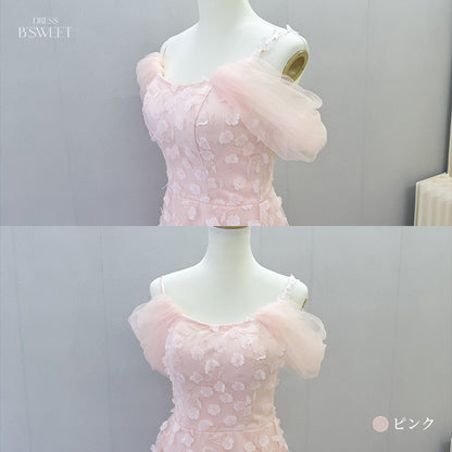 【kd164jx】2wayフラワーモチーフドレス　Aライン