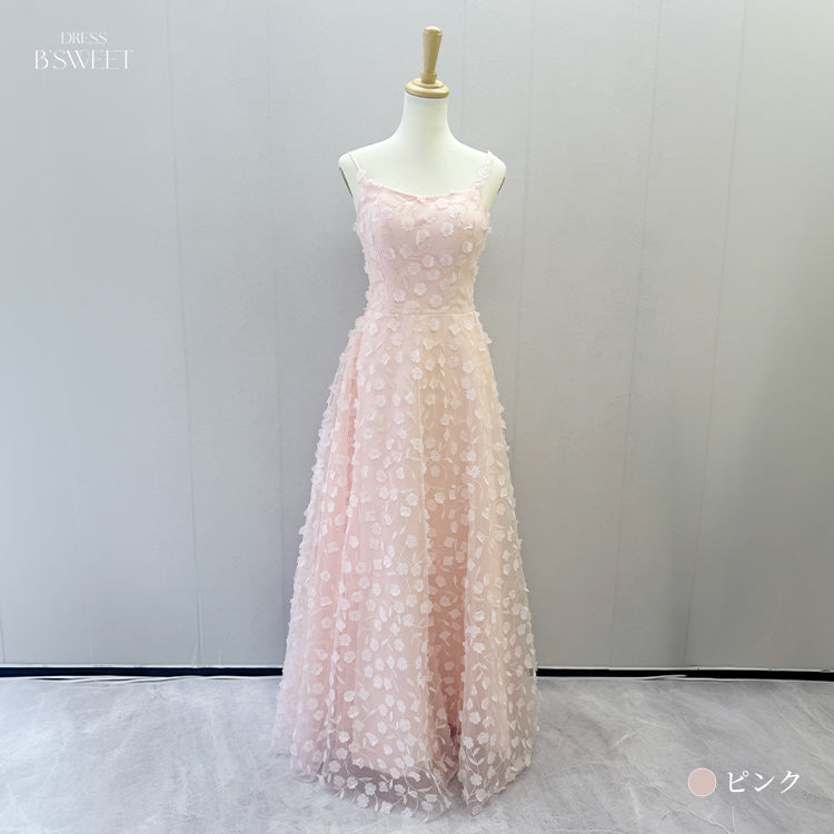 【kd164jx】2wayフラワーモチーフドレス　Aライン