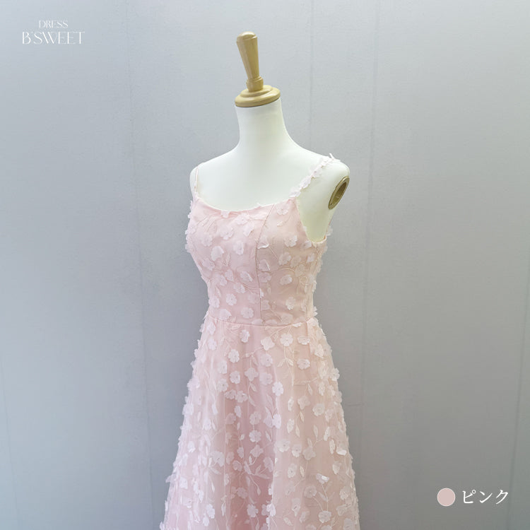 【kd164jx】2wayフラワーモチーフドレス　Aライン