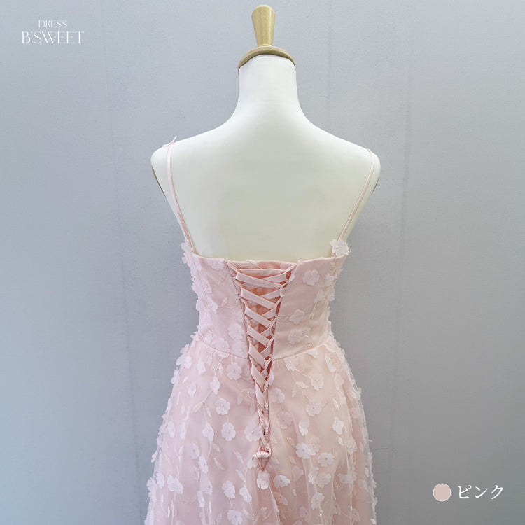 【kd164jx】2wayフラワーモチーフドレス　Aライン
