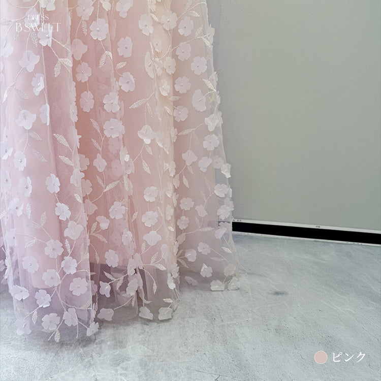 【kd164jx】2wayフラワーモチーフドレス　Aライン