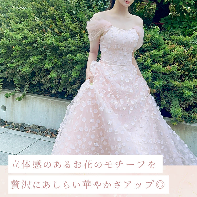 【kd164jx】2wayフラワーモチーフドレス　Aライン