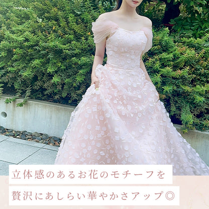 【kd164jx】2wayフラワーモチーフドレス　Aライン