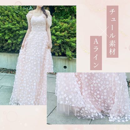 【kd164jx】2wayフラワーモチーフドレス　Aライン