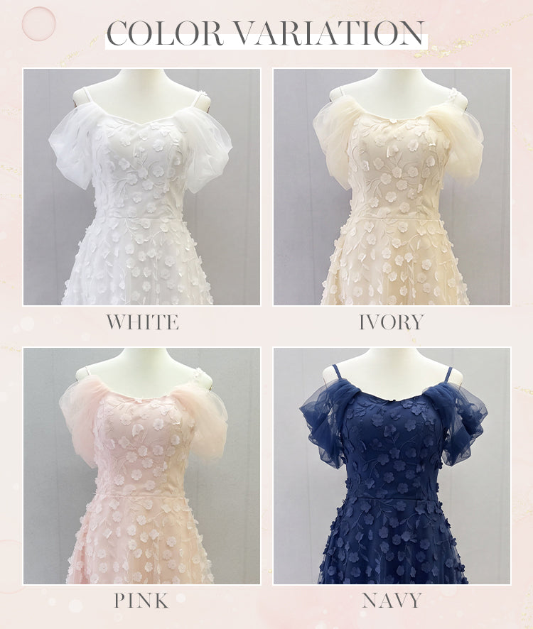【kd164jx】2wayフラワーモチーフドレス　Aライン