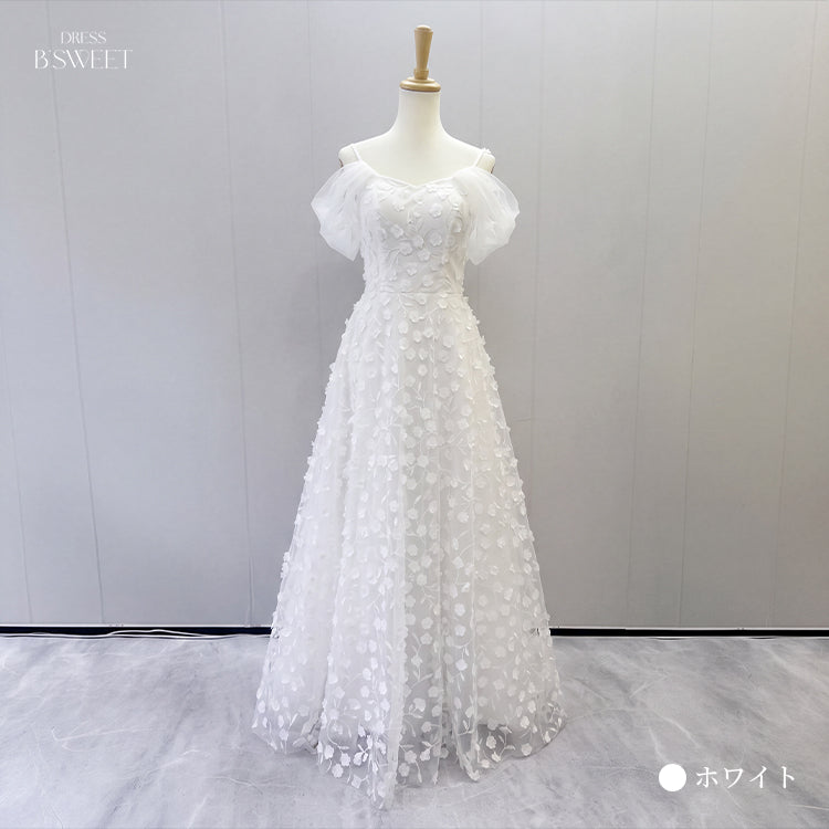【kd164jx】2wayフラワーモチーフドレス　Aライン