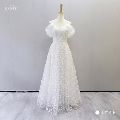 【kd164jx】2wayフラワーモチーフドレス　Aライン