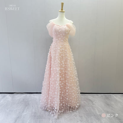 【kd164jx】2wayフラワーモチーフドレス　Aライン