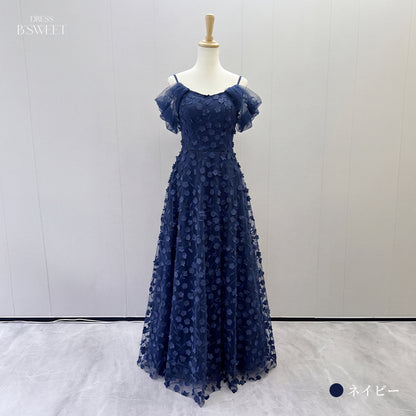 【kd164jx】2wayフラワーモチーフドレス　Aライン