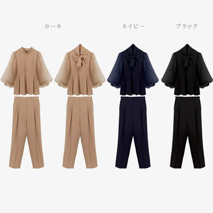 【pd43cy】2wayシアースリーブセットアップパンツドレス