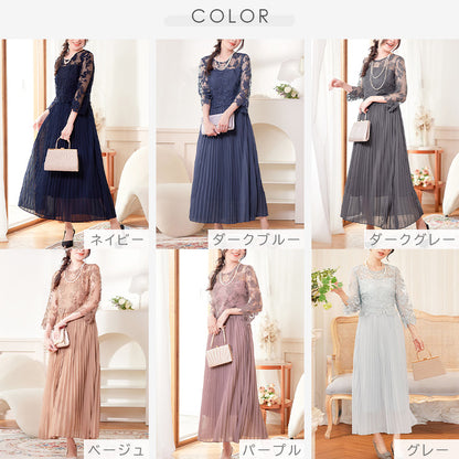 【pd47cy】レースプリーツワンピース